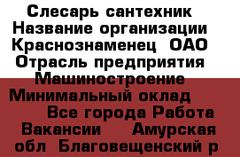 Слесарь-сантехник › Название организации ­ Краснознаменец, ОАО › Отрасль предприятия ­ Машиностроение › Минимальный оклад ­ 24 000 - Все города Работа » Вакансии   . Амурская обл.,Благовещенский р-н